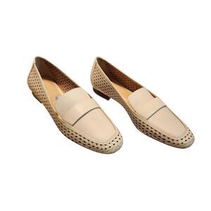 Alex Marie Arlias Ivory Lazor Cut Out Perforated Leather loafers size 10 new